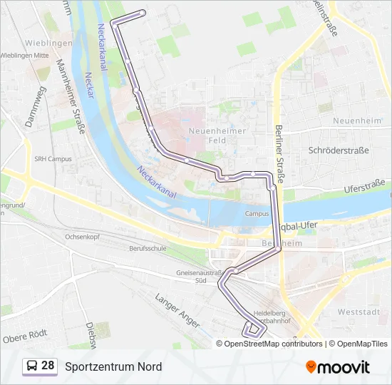 28 Bus Line Map