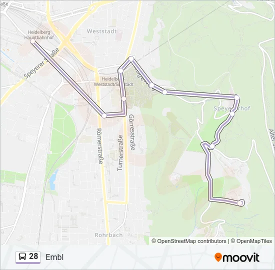 28 Bus Line Map