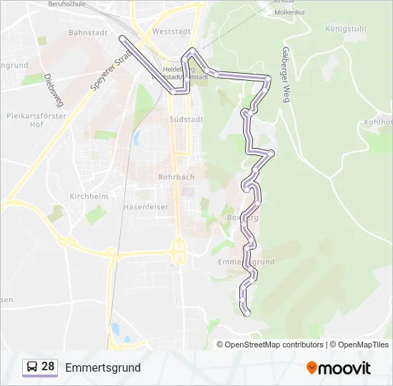 28 Bus Line Map