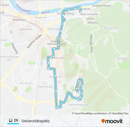 29 Bus Line Map