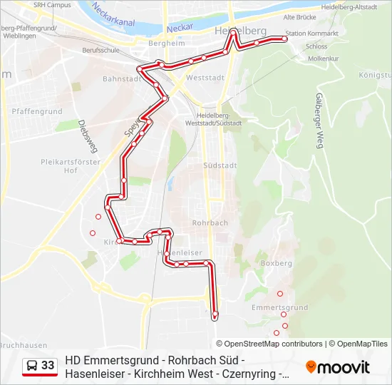 Автобус 33: карта маршрута