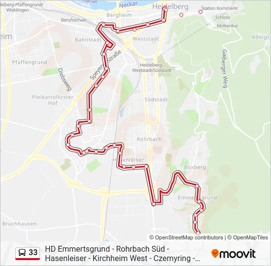 Автобус 33: карта маршрута