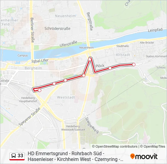 Автобус 33: карта маршрута