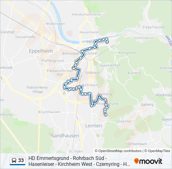 33 bus Line Map