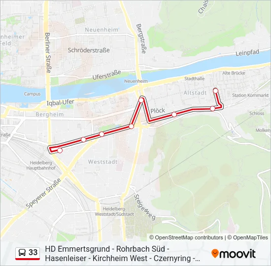 33 Bus Line Map