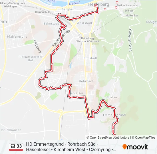 33 Bus Line Map