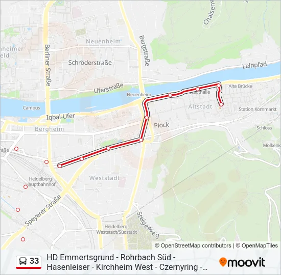 33 Bus Line Map