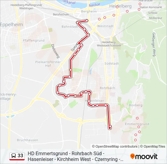 33 Bus Line Map