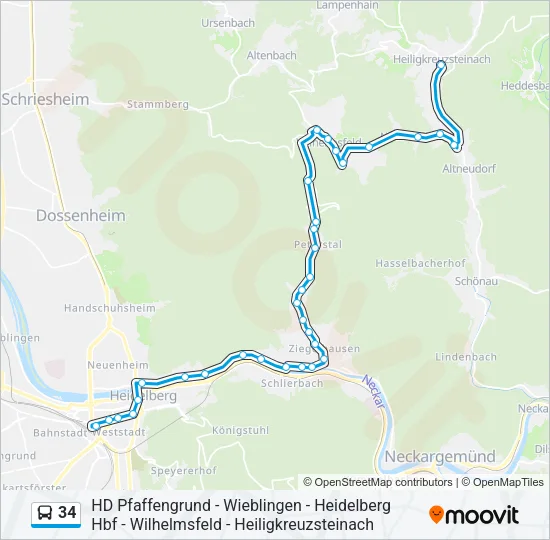34 Bus Line Map