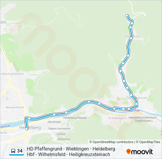 34 Bus Line Map
