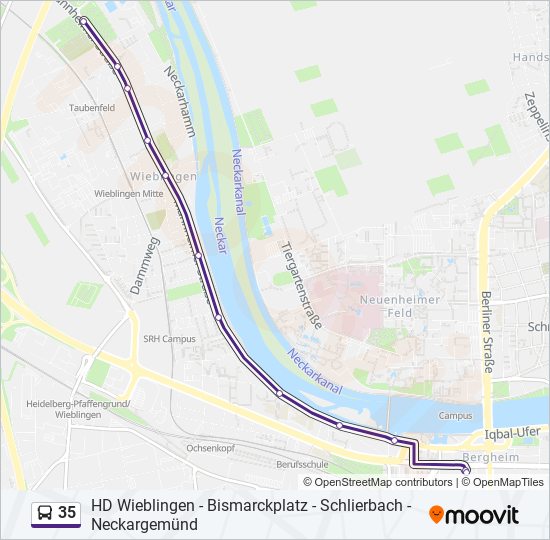 Buslinie 35 Karte