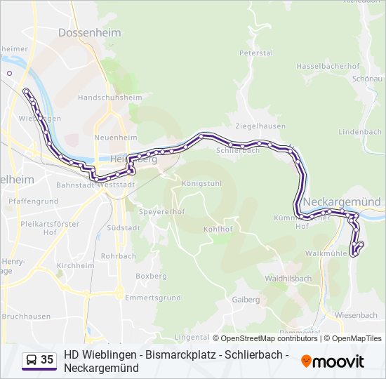 Buslinie 35 Karte