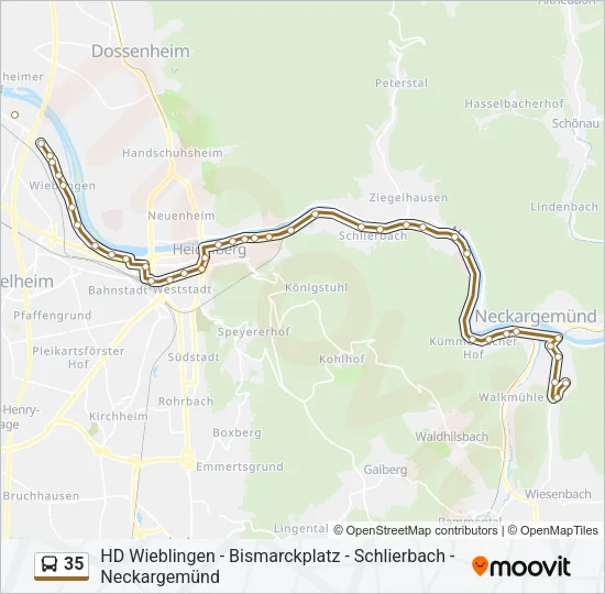 35 Bus Line Map
