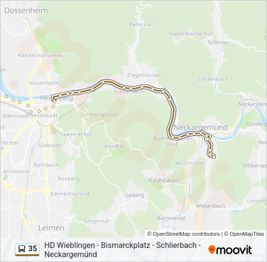 35 Bus Line Map