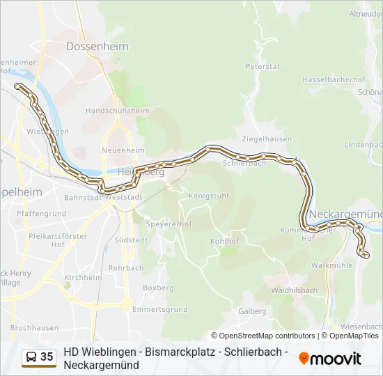 35 Bus Line Map