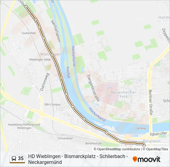 35 Bus Line Map