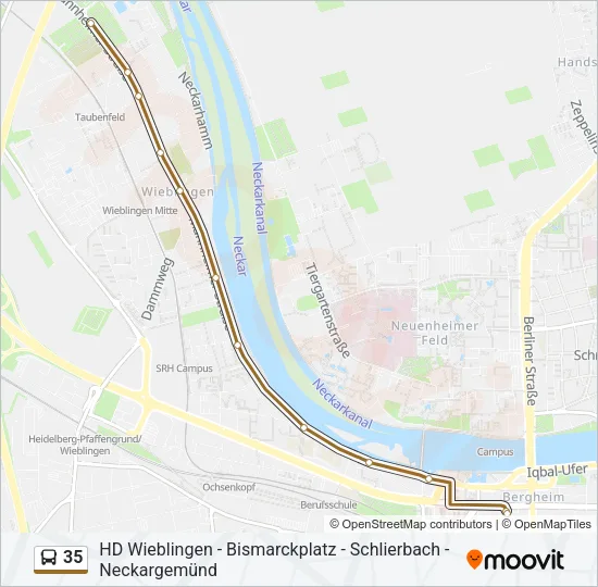 35 Bus Line Map