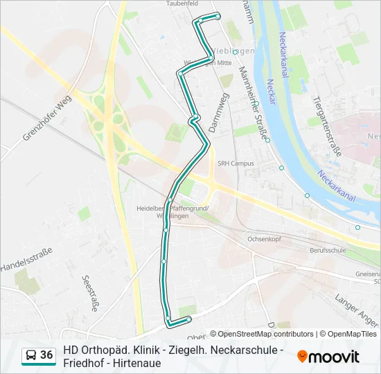 36 Bus Line Map
