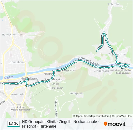 36 Bus Line Map