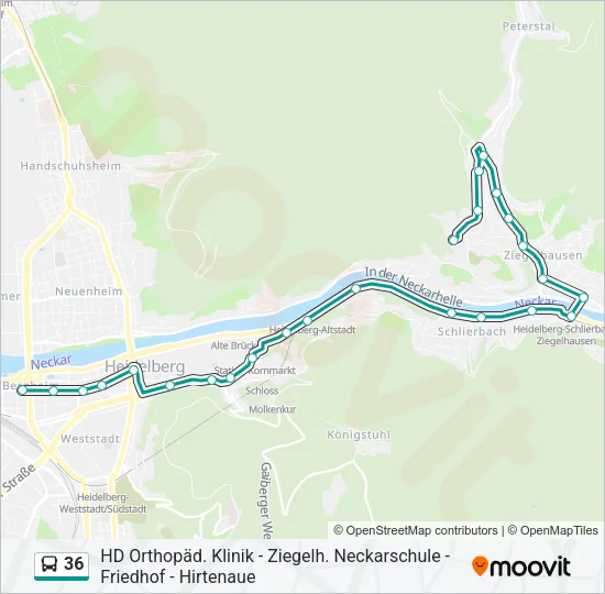 36 Bus Line Map