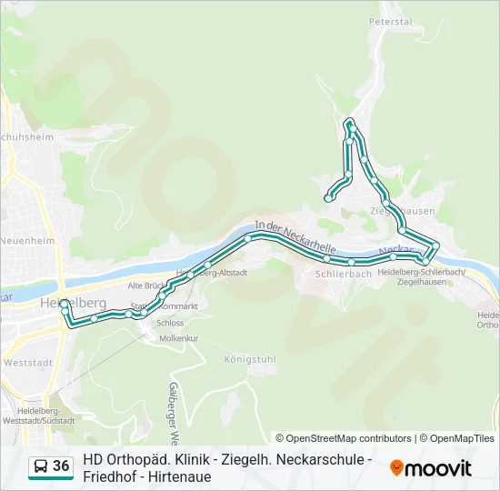 36 Bus Line Map