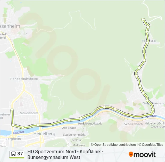 Buslinie 37 Karte