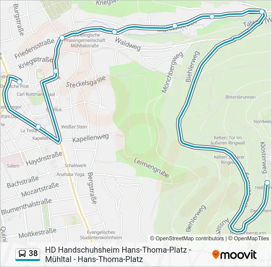 38 Bus Line Map