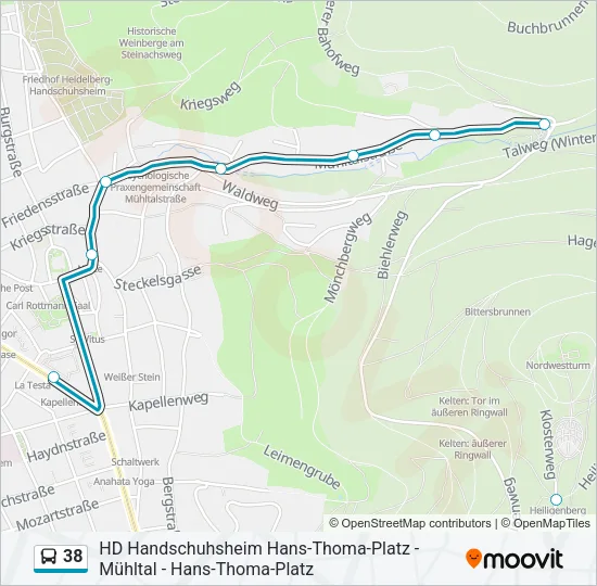 38 Bus Line Map