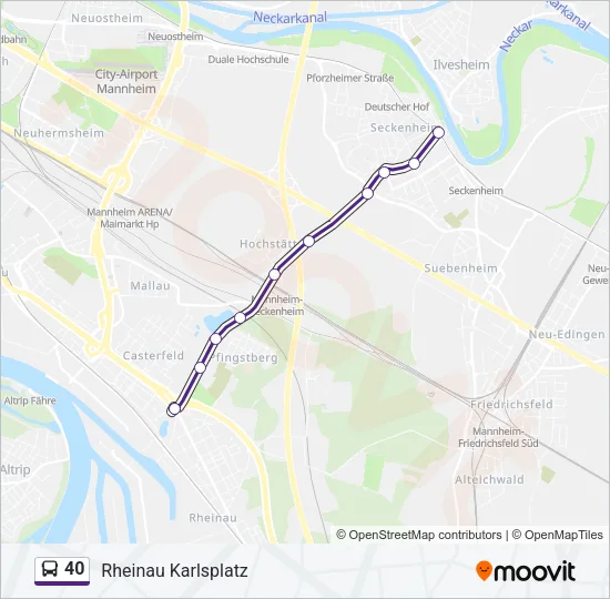 40 Bus Line Map