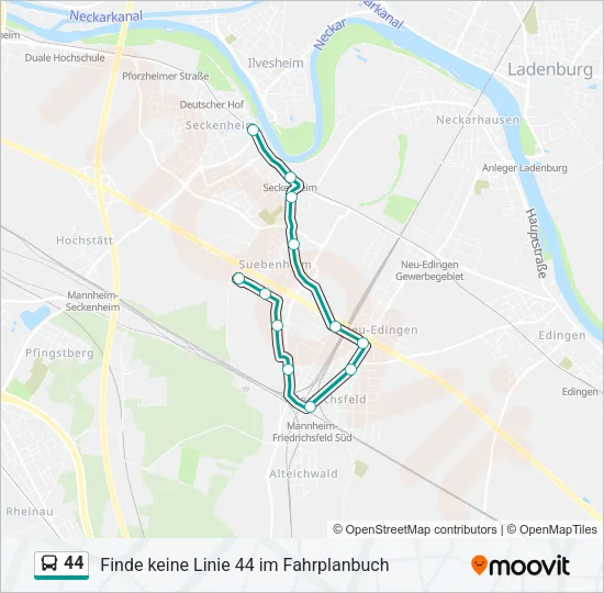 Buslinie 44 Karte