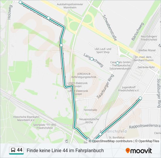 44 Bus Line Map