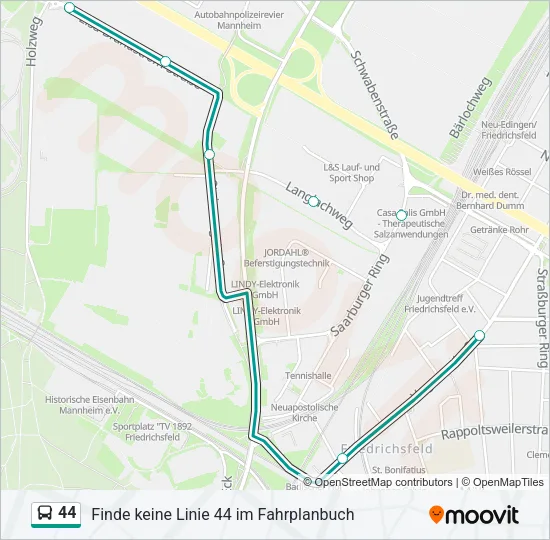 44 Bus Line Map