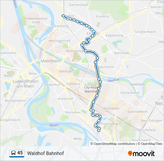 45 Bus Line Map