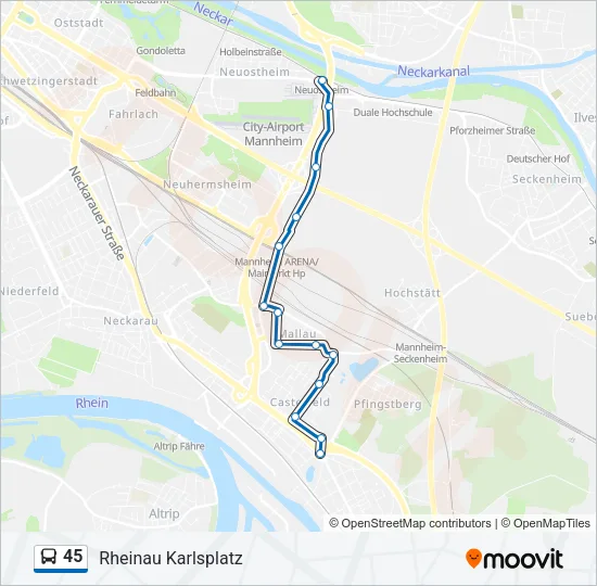 45 Bus Line Map