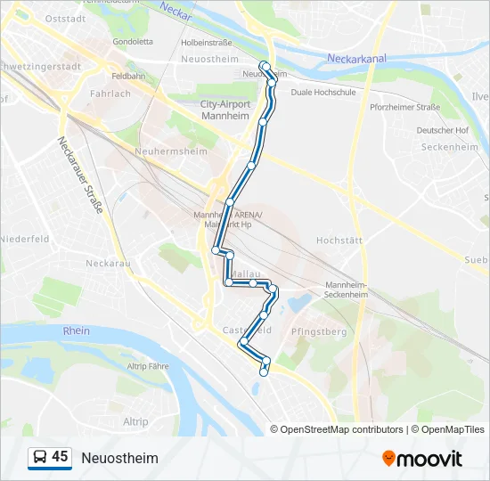 45 Bus Line Map