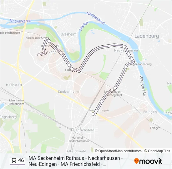 46 Bus Line Map