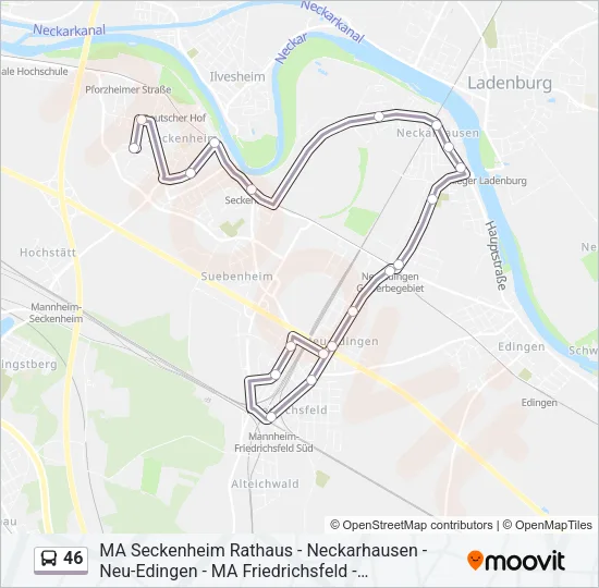 46 Bus Line Map