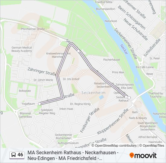 Автобус 46: карта маршрута