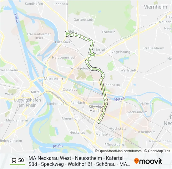 50 Bus Line Map