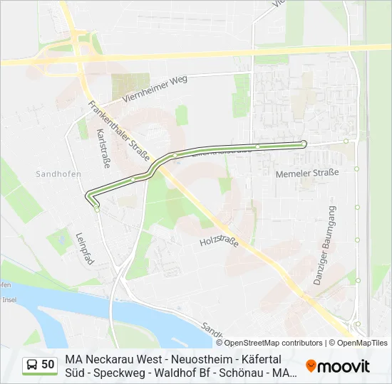 50 Bus Line Map