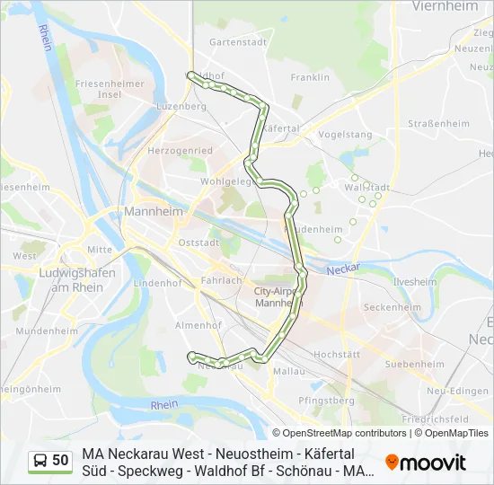 50 Bus Line Map