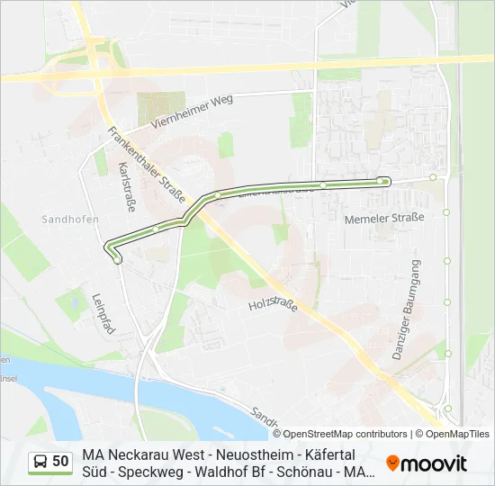50 Bus Line Map