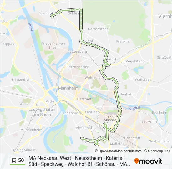 50 Bus Line Map
