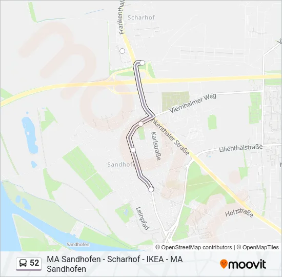 52 Bus Line Map