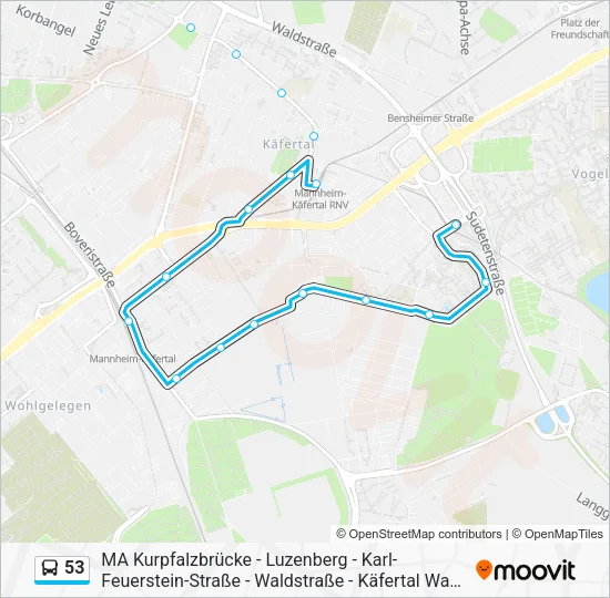 53 Bus Line Map