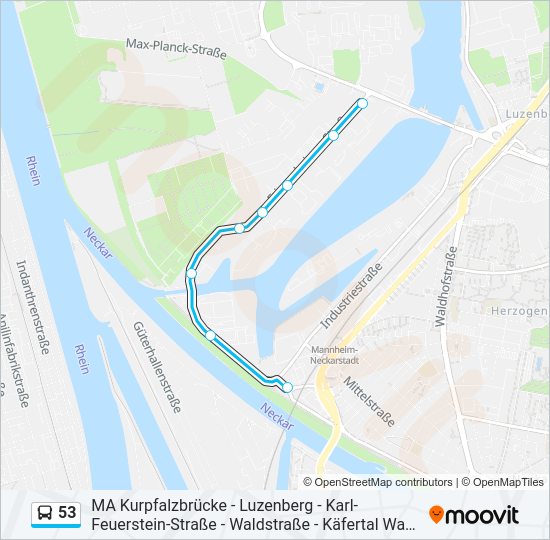 Автобус 53: карта маршрута