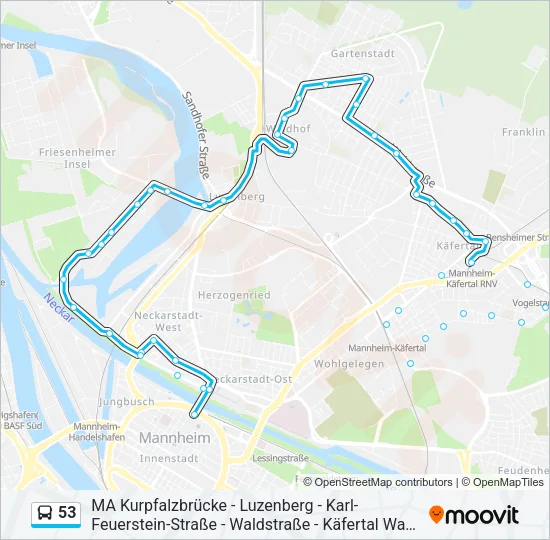 53 Bus Line Map