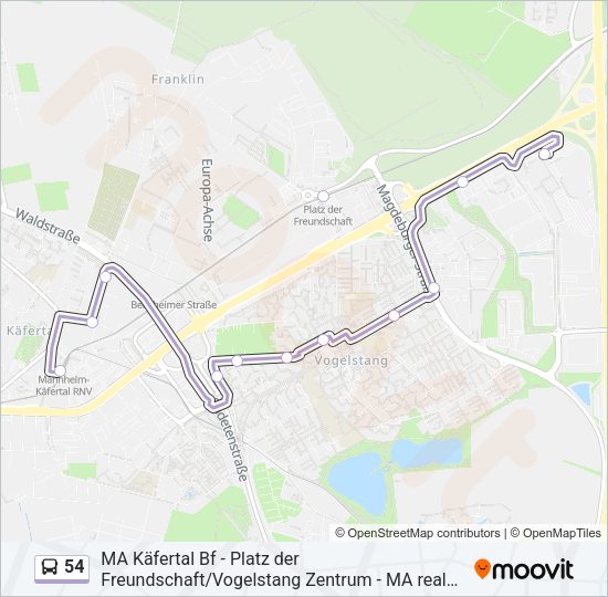 Автобус 54: карта маршрута