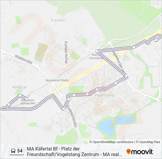 54 Bus Line Map