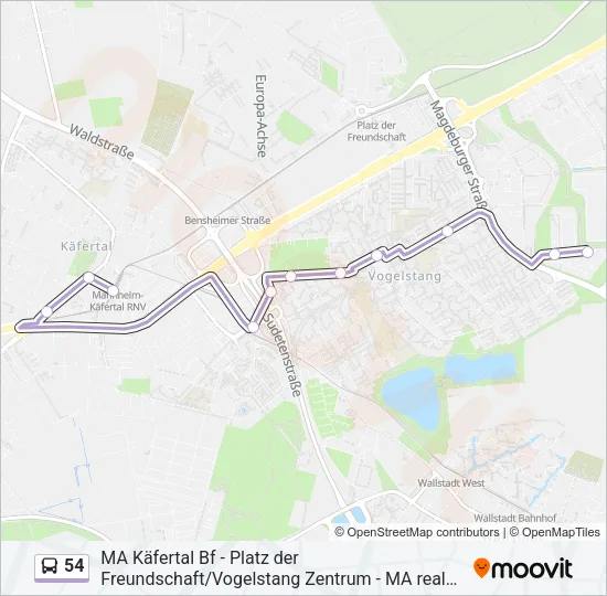 54 Bus Line Map